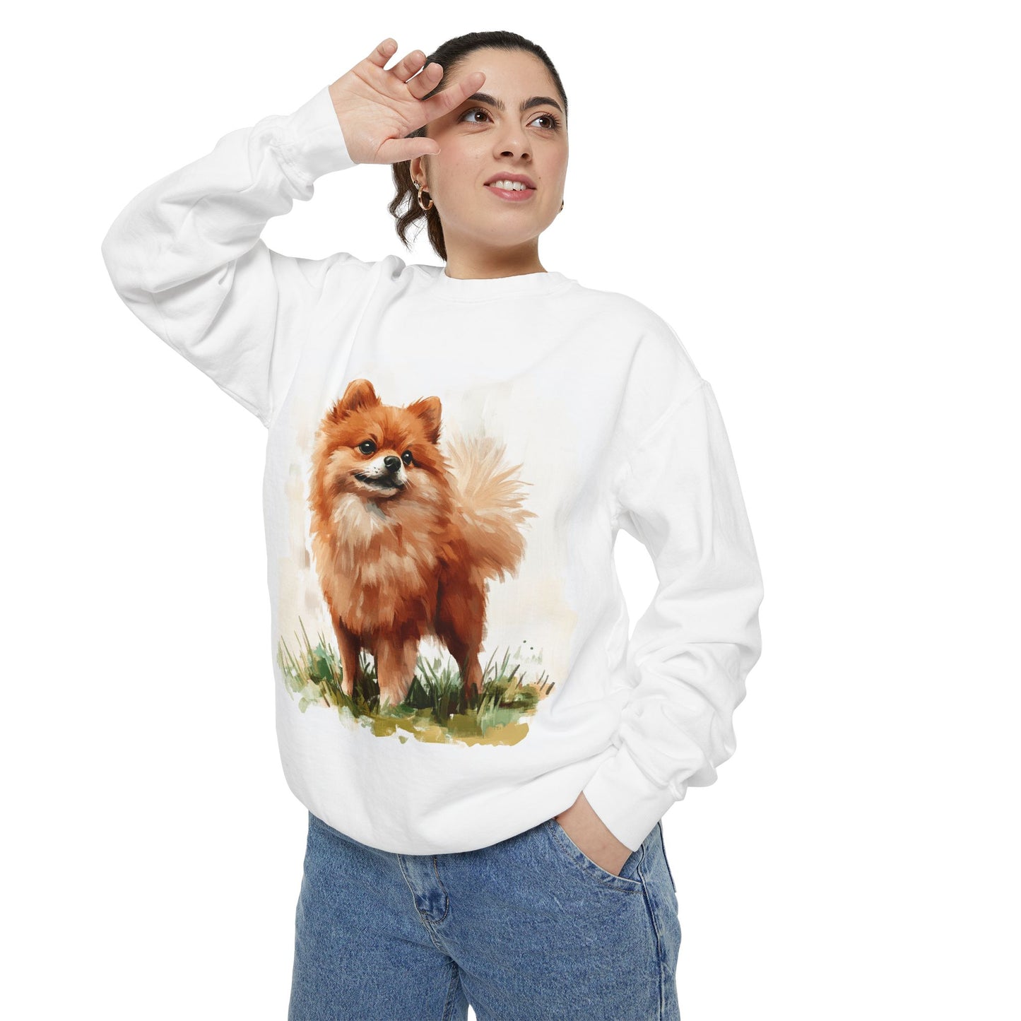 Pomeranian Sweatshirt, Cozy Dog Lover Gift, Cute Pet Apparel, Dog Mom Fashion, Casual Layering Piece, Birthday Gift