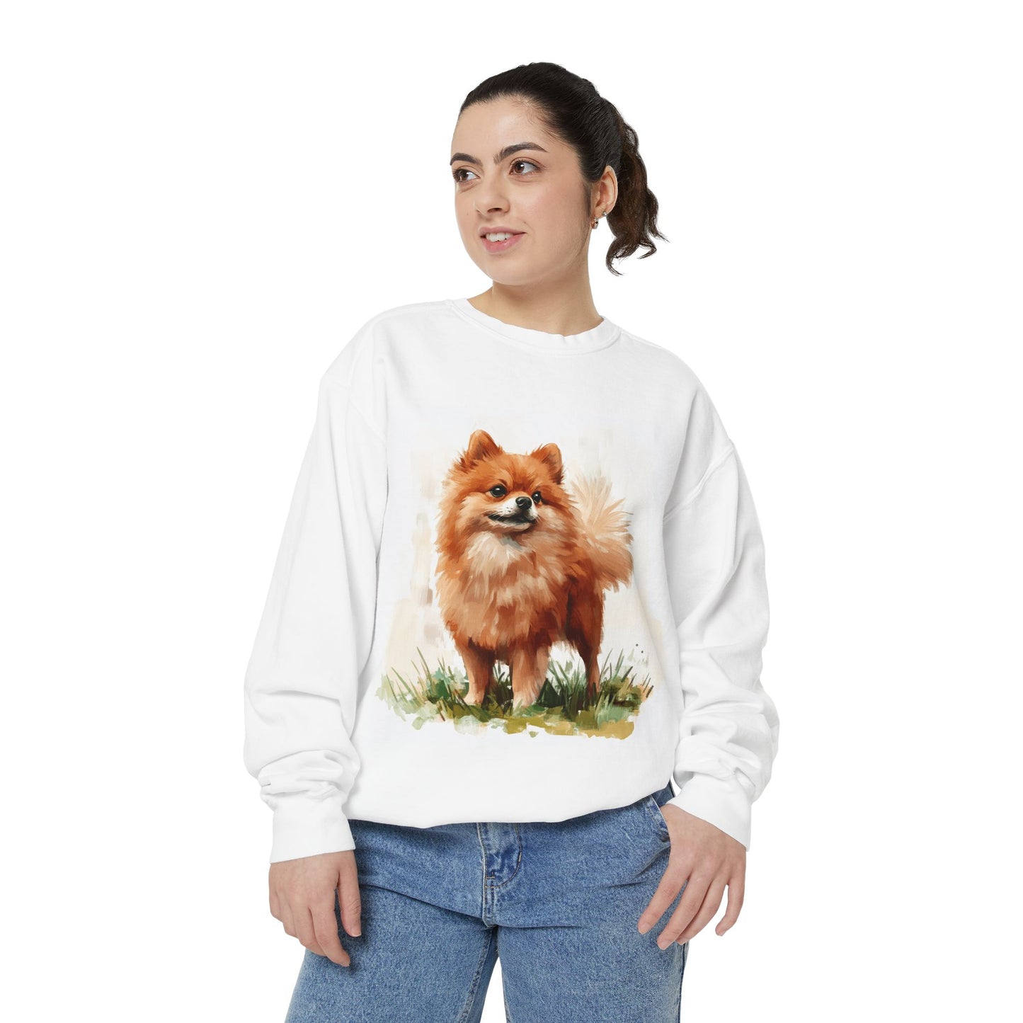 Pomeranian Sweatshirt, Cozy Dog Lover Gift, Cute Pet Apparel, Dog Mom Fashion, Casual Layering Piece, Birthday Gift